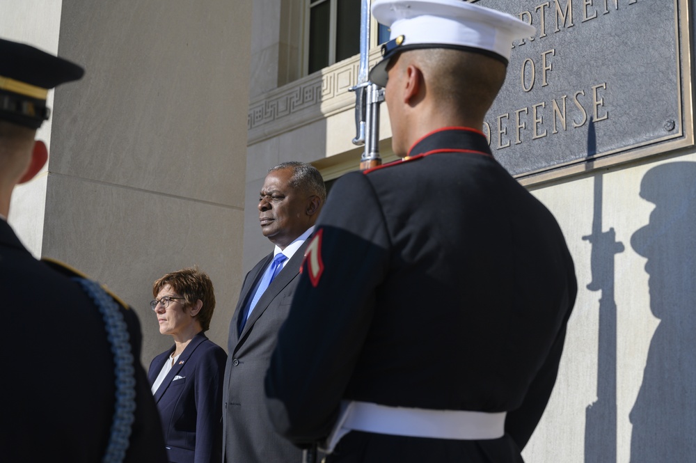 SecDef Austin and German MOD bilateral exchange