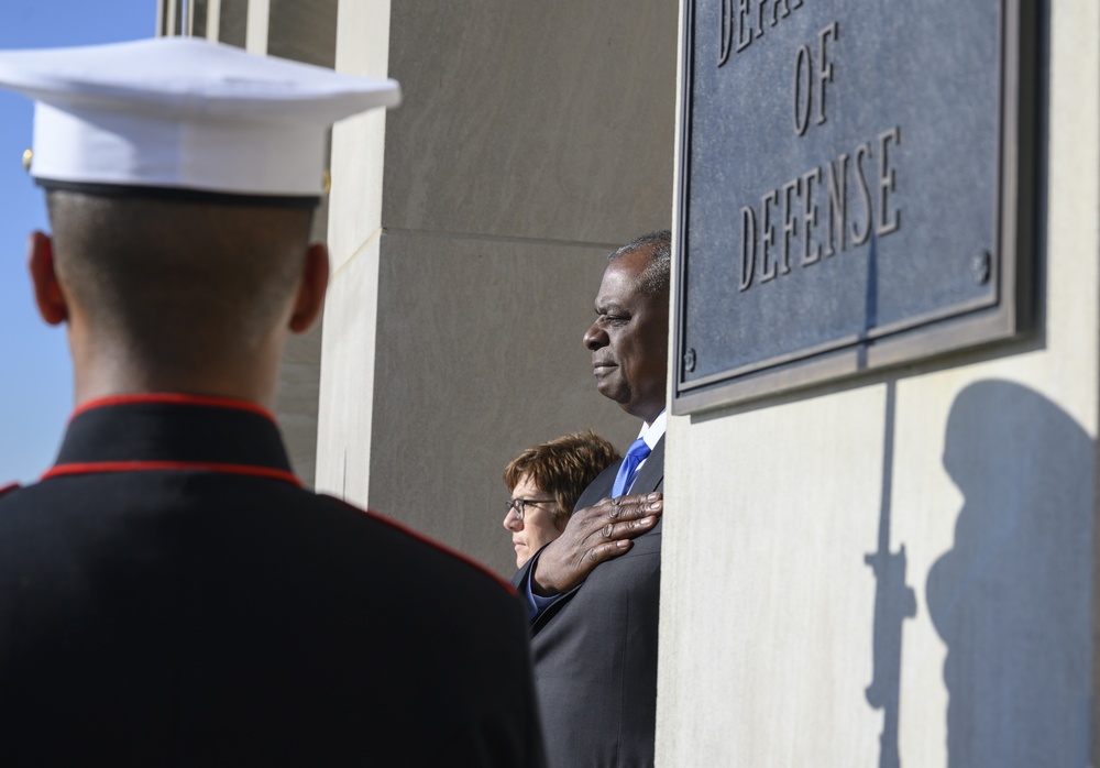 SecDef Austin and German MOD bilateral exchange