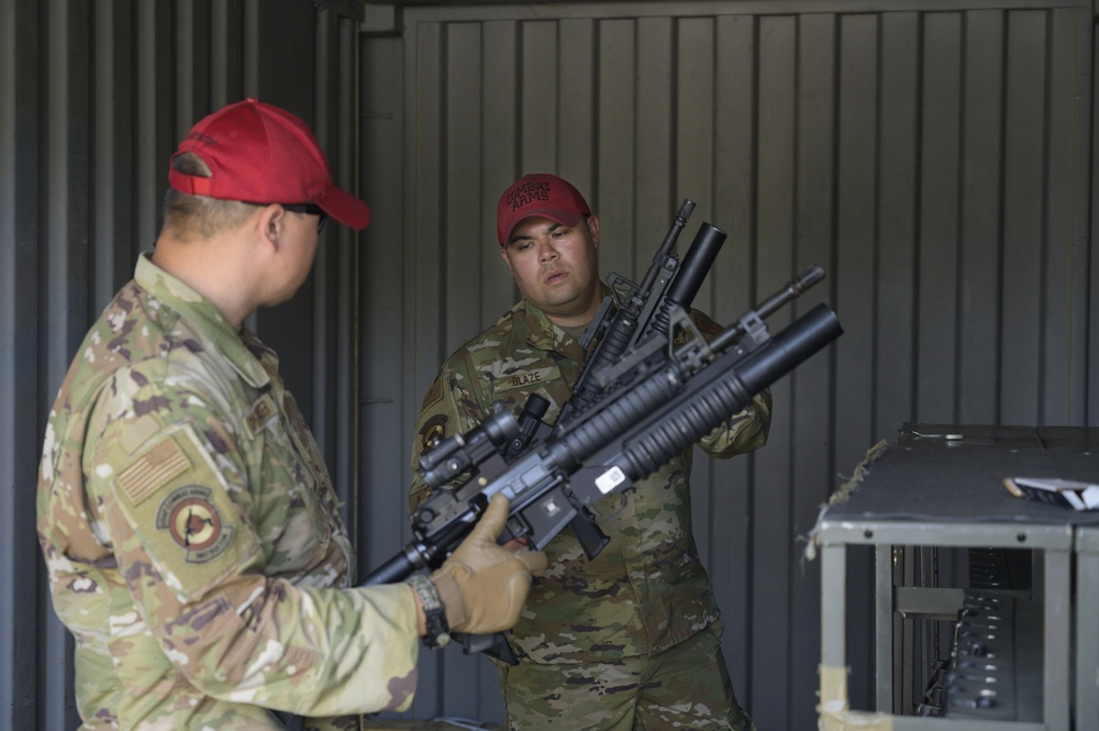 Combat arms instructors prepare for live-fire exercise