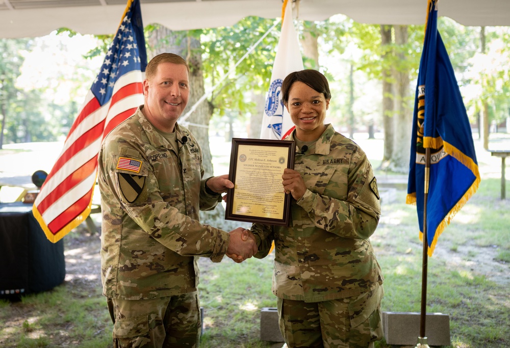 Lt. Col. Melissa Johnson receives the PdM SMS Charter