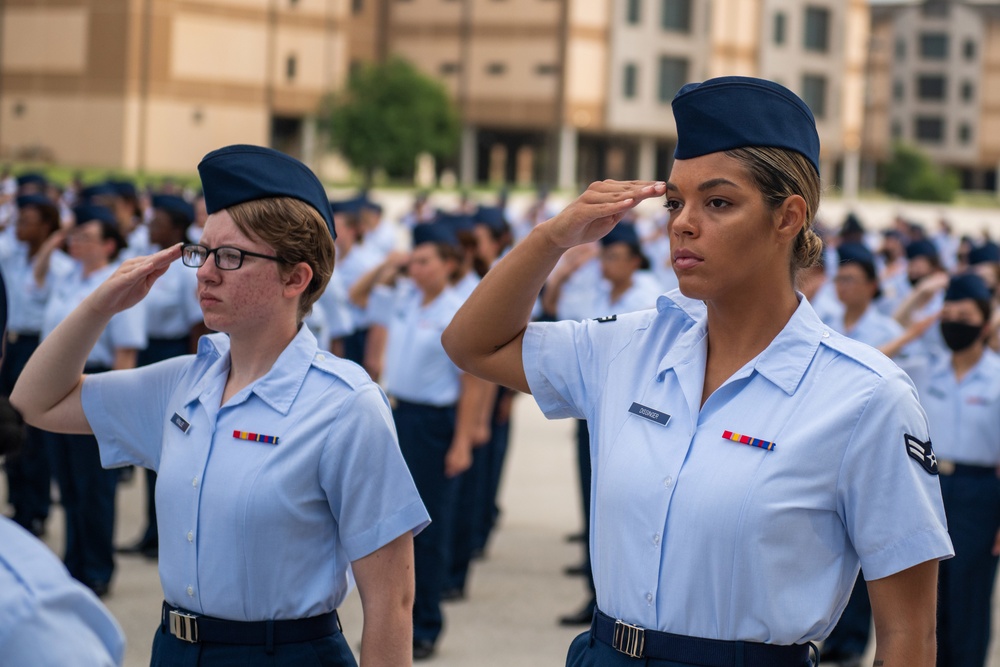 U.S. Air Force Basic Military Training Graduation and Coining Ceremony