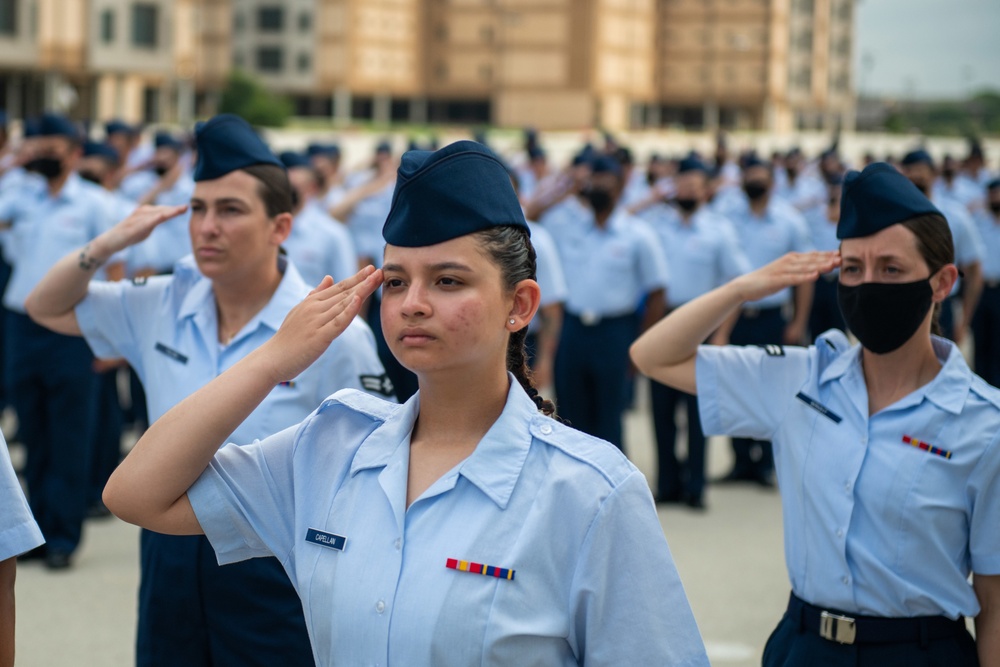 U.S. Air Force Basic Military Training Graduation and Coining Ceremony