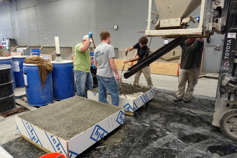 Geotechnical and Structures Laboratory fabricates concrete