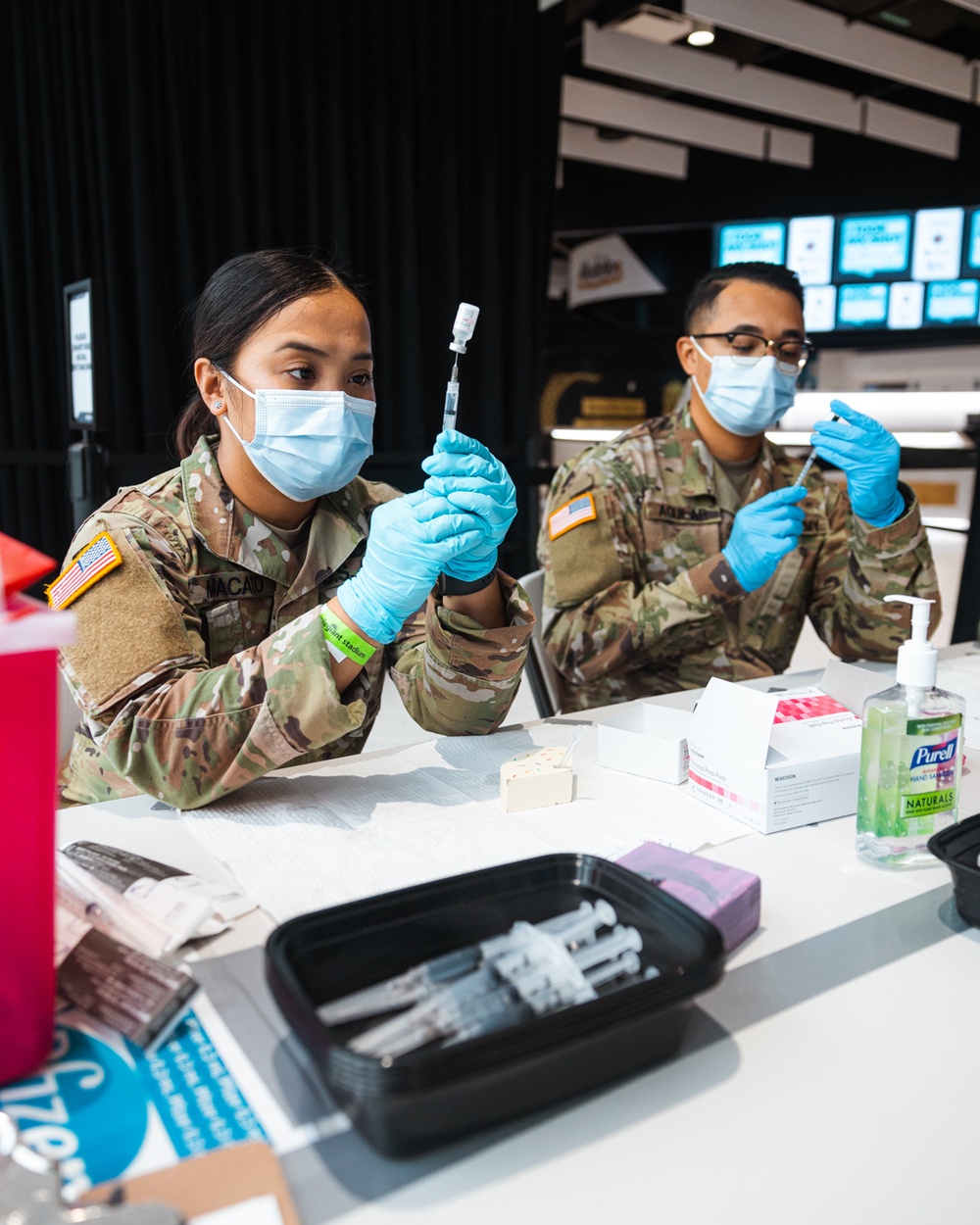 Nevada Guard works COVID-19 vaccinations at Allegiant Stadium