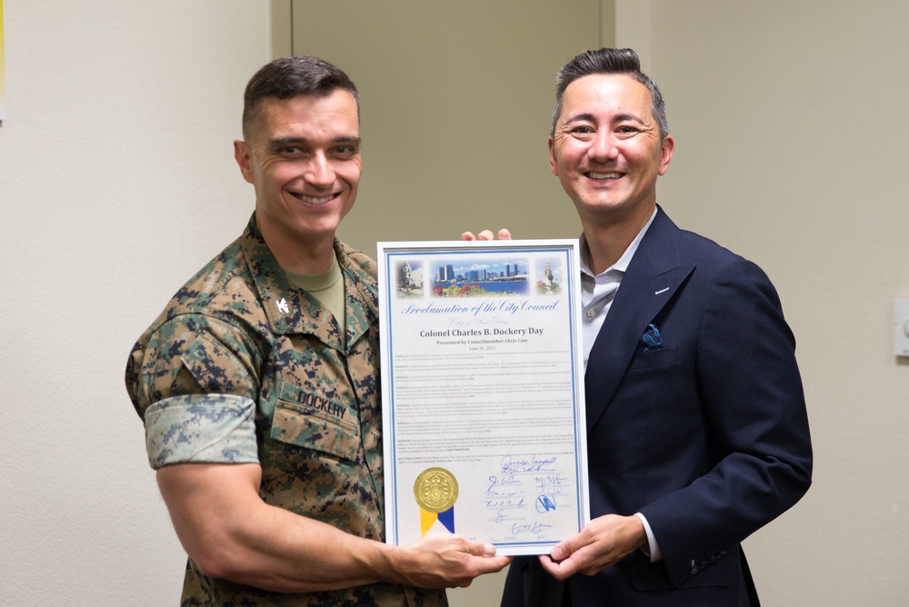 Councilmember Chris Cate's visit to MCAS Miramar and declaration of June 30 as the &quot;Colonel Charles B. Dockery Day&quot;