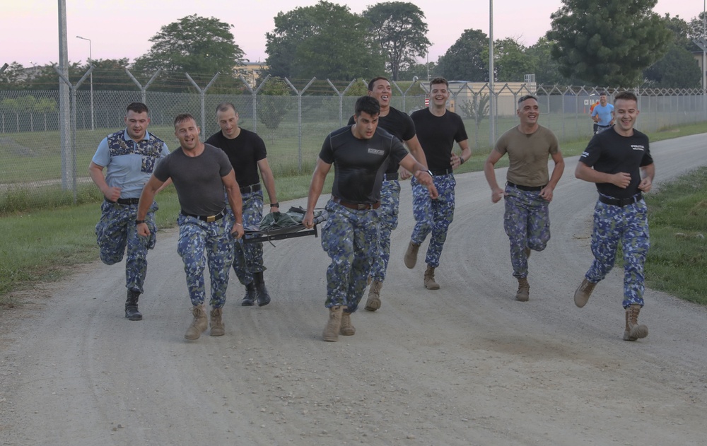 BATTLE PT:  The U.S. Army, Royal Air Force, Romanian Air Force join together for a physical fitness competition