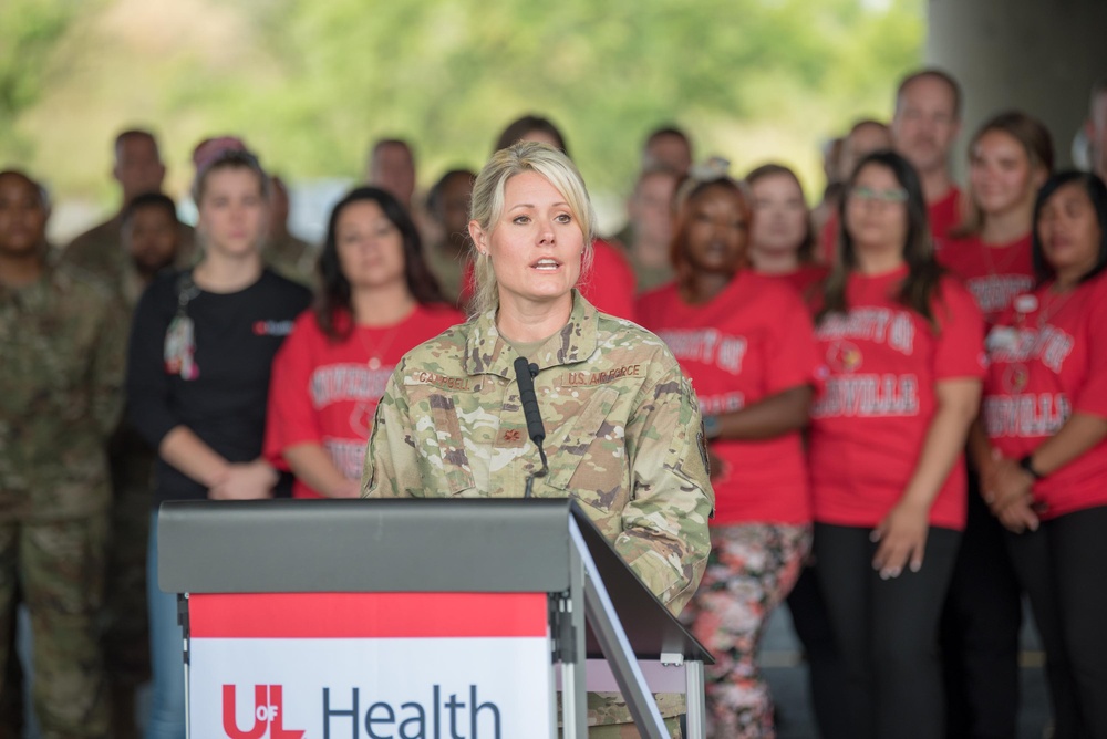 Ky. Guard reaches new COVID milestone with UofL closing downtown drive-thru testing and vaccination site