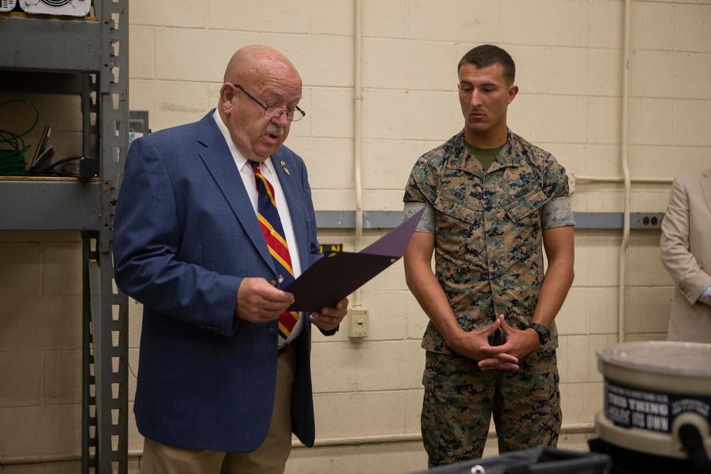 Marine from Palm Beach Florida awarded Service Person of the Quarter
