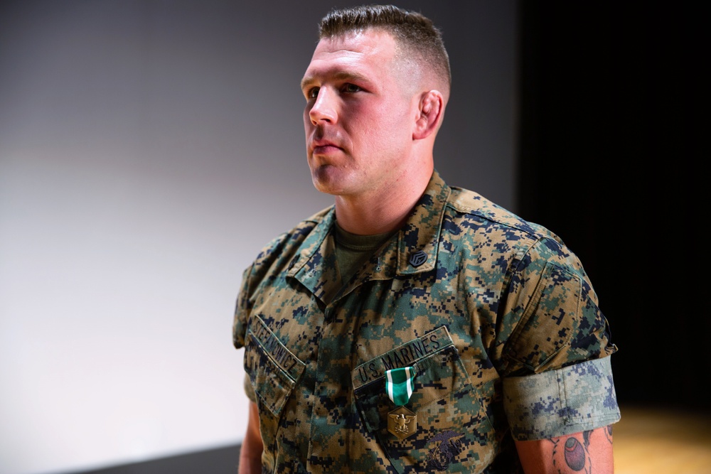 U.S Marine receives Navy and Marine Corps commendation medal
