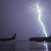 Lightning Strikes behind aircraft on MacDill AFB