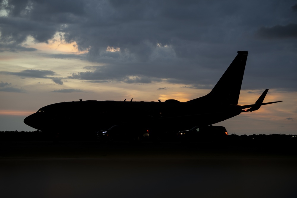 Sun sets on flightline at MacDill AFB