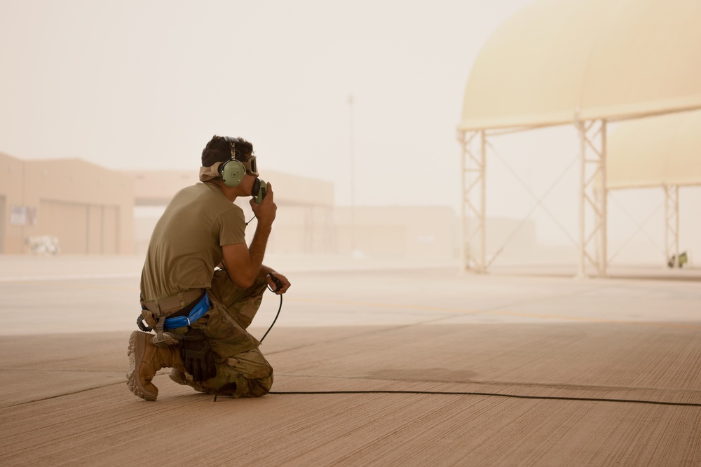 A sandstorm can't stop 157th Airmen from mission accomplishment