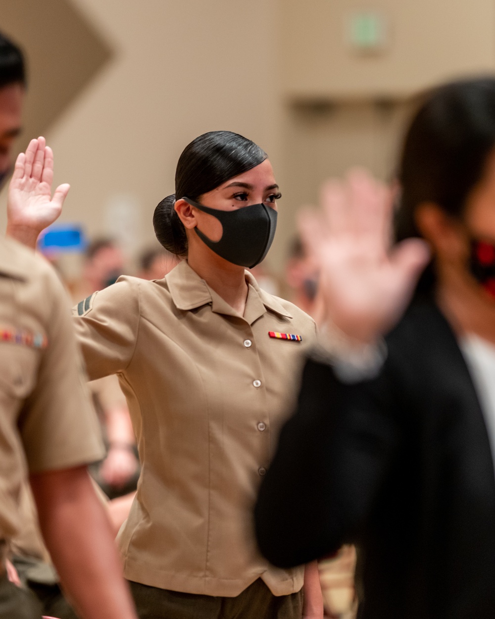 Service members and civilians become U.S. citizens during Naturalization Ceremony