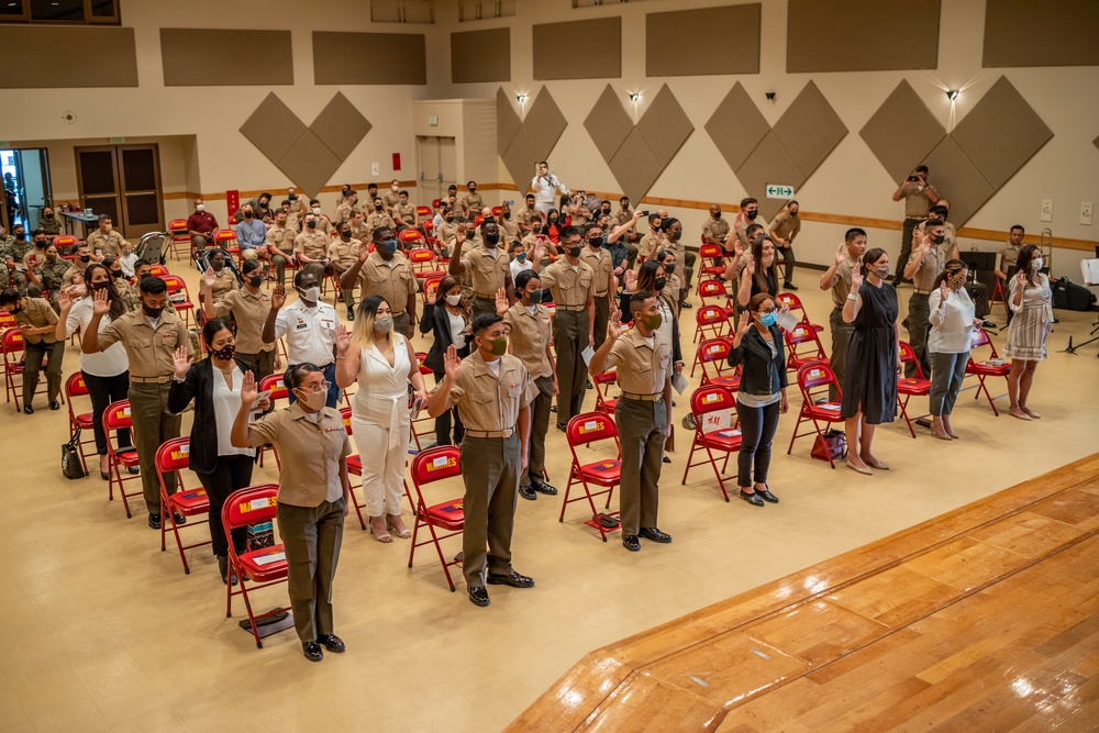 Service members and civilians become U.S. citizens during Naturalization Ceremony