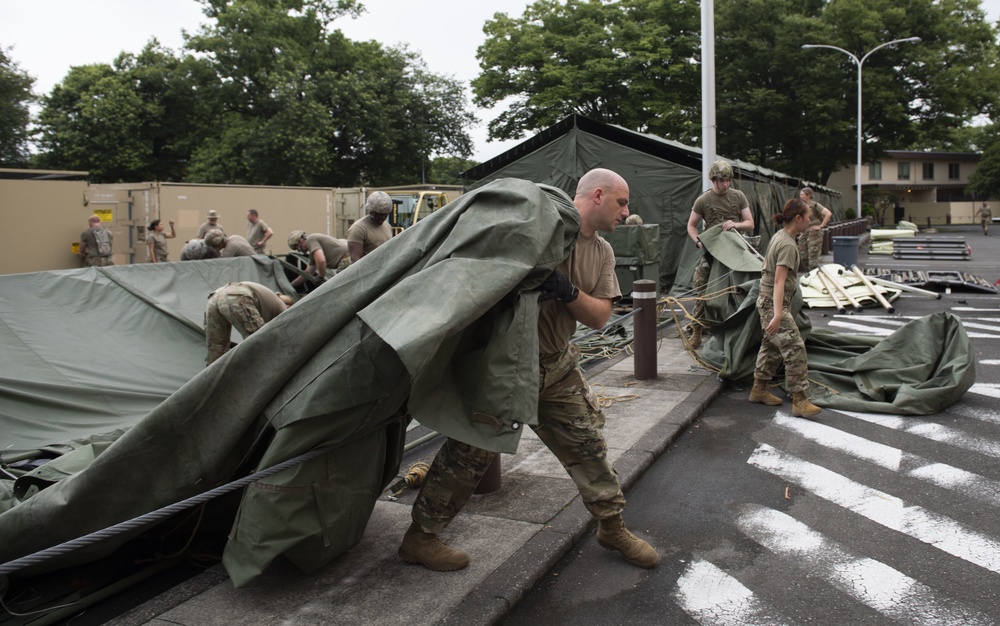 311th Field Hospital perform field exercise at Yokota