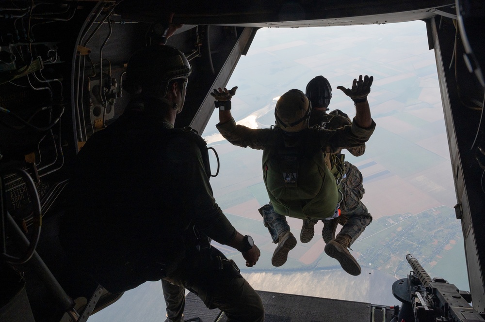 U.S. Special Operations forces conduct a military free fall training during exercise Sea Breeze 21.