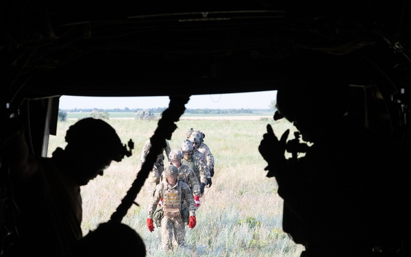 Multinational Special Operations Forces conduct fast-rope insertion and extraction training during exercise Sea Breeze 21.