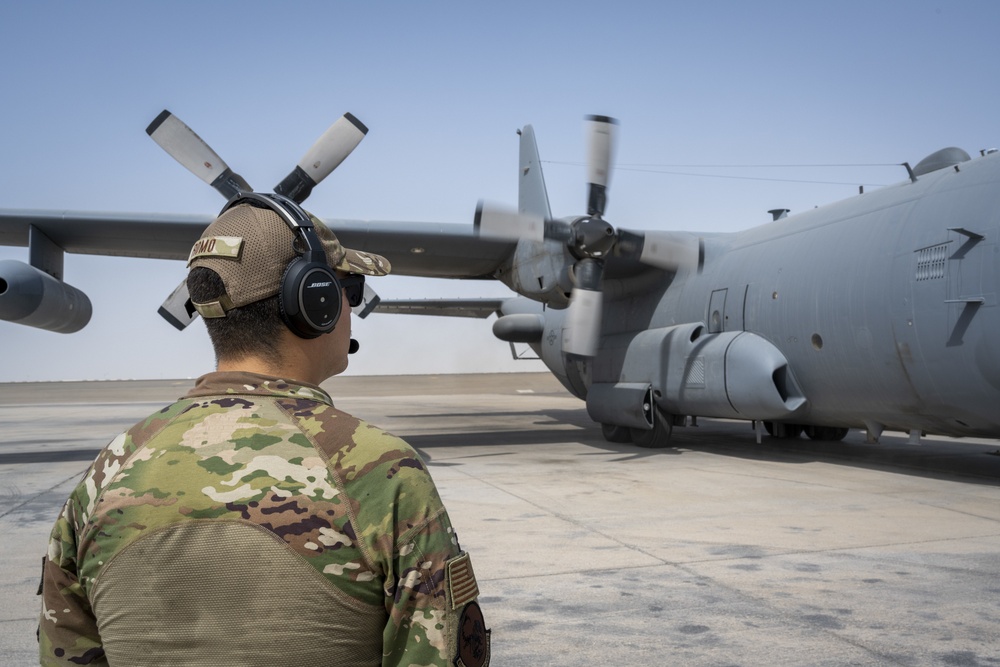 41st EECS, EC-130 Compass Call flies missions out of ADAB