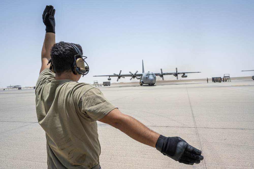 41st EECS, EC-130 Compass Call flies missions out of ADAB