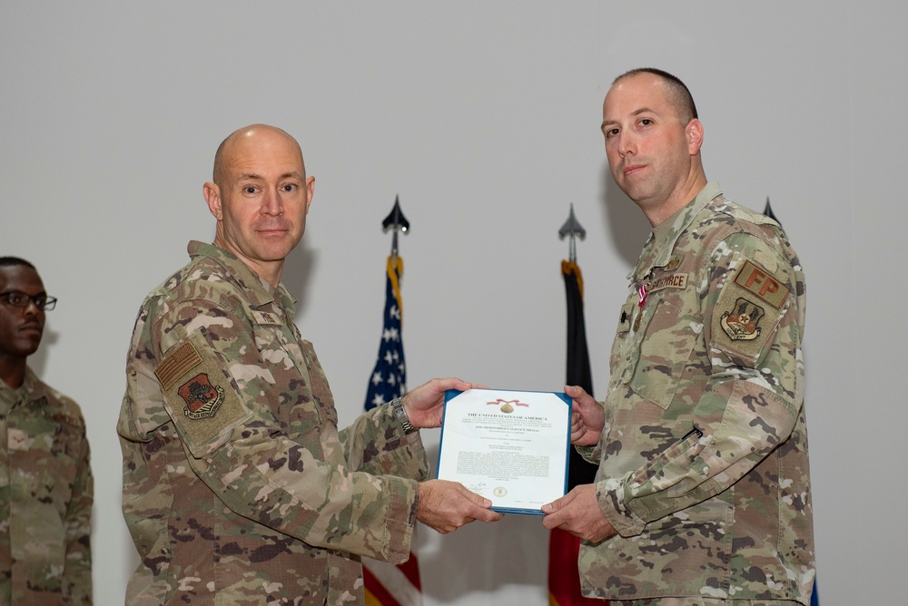 The 387th Expeditionary Support Squadron hosts a Change of Command ceremony