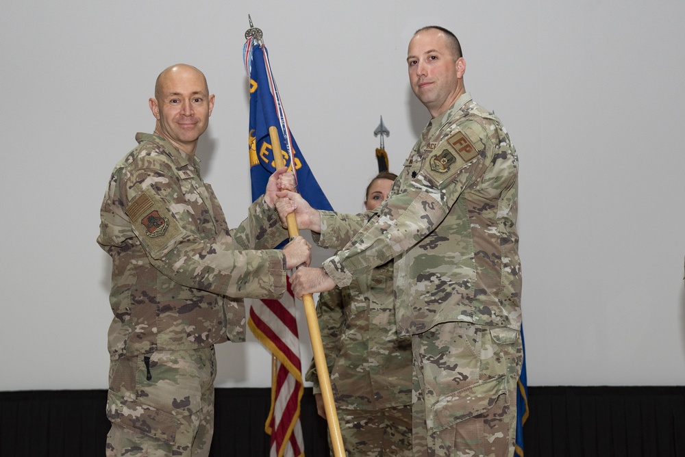 The 387th Expeditionary Support Squadron hosts a Change of Command ceremony