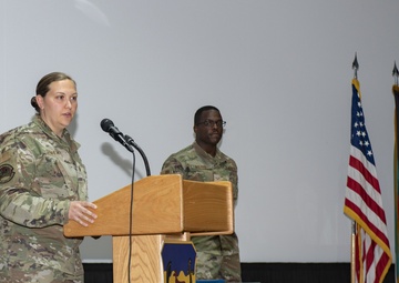 The 387th Expeditionary Support Squadron hosts a Change of Command ceremony