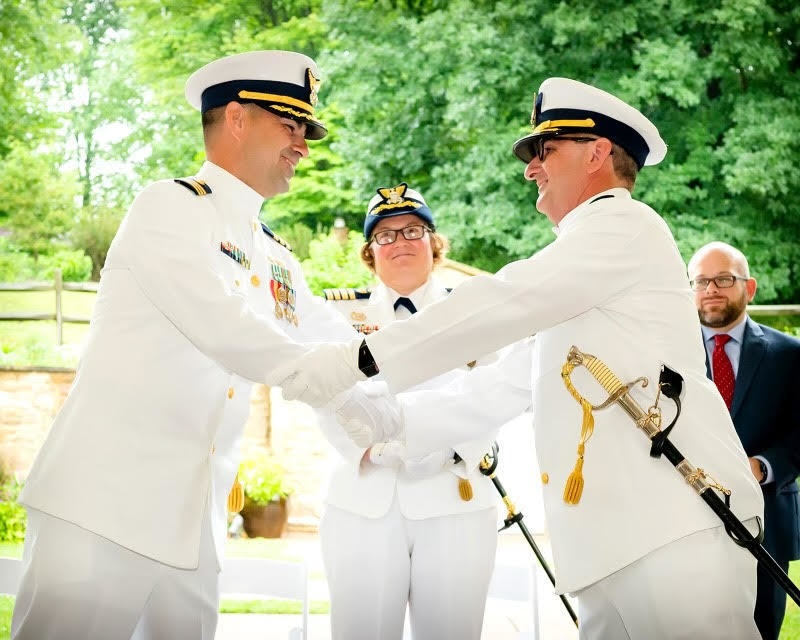 Coast Guard MSU Pittsburgh holds chang-of-command cermony