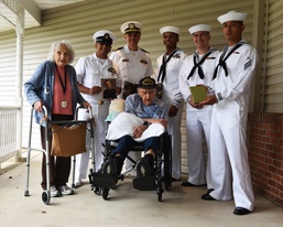 PCU Massachusetts Sailors Visit Battleship Massachussetts Veteran in NJ