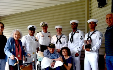 PCU Massachusetts Sailors Visit Battleship Mass Veteran in NJ