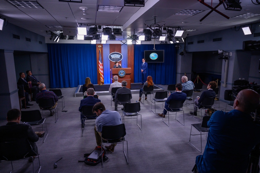 Pentagon Press Secretary John F. Kirby briefs the press