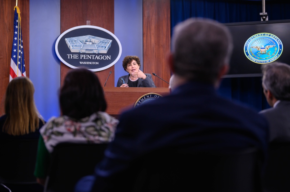 Pentagon Press Secretary John F. Kirby briefs the press