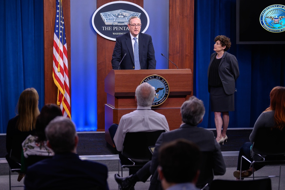 Pentagon Press Secretary John F. Kirby briefs the press