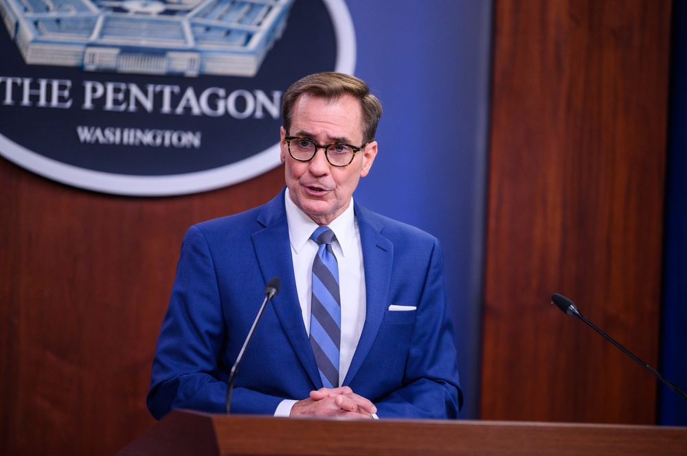 Pentagon Press Secretary John F. Kirby briefs the press