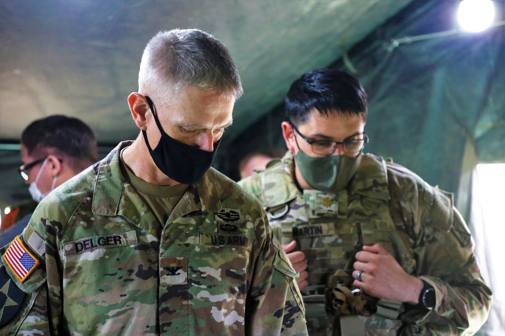 MG Laura Yeager visits bilateral Fire Direction Center Yausubetsu Training Area June 28