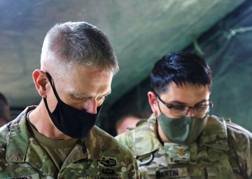 MG Laura Yeager visits bilateral Fire Direction Center Yausubetsu Training Area June 28