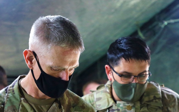 MG Laura Yeager visits bilateral Fire Direction Center Yausubetsu Training Area June 28