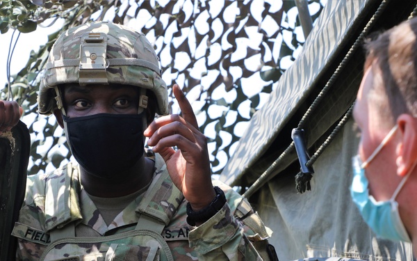 MG Laura Yeager visits bilateral Fire Direction Center Yausubetsu Training Area June 28