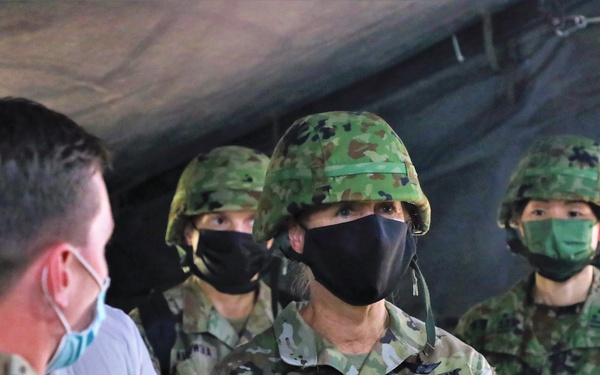 MG Laura Yeager visits bilateral Fire Direction Center Yausubetsu Training Area June 28