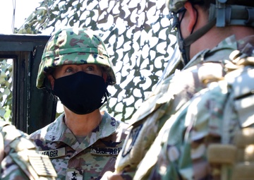 MG Laura Yeager visits bilateral Fire Direction Center Yausubetsu Training Area June 28