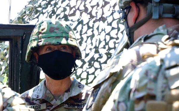 MG Laura Yeager visits bilateral Fire Direction Center Yausubetsu Training Area June 28