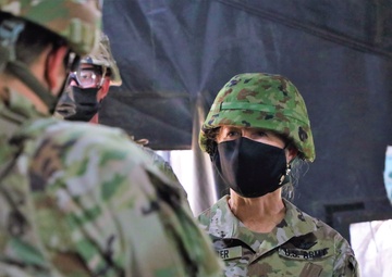 MG Laura Yeager visits bilateral Fire Direction Center Yausubetsu Training Area June 28