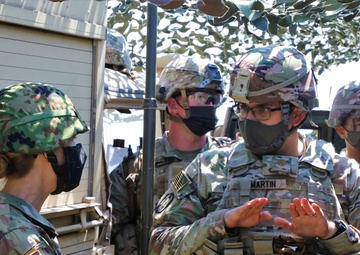 MG Laura Yeager visits bilateral Fire Direction Center Yausubetsu Training Area June 28