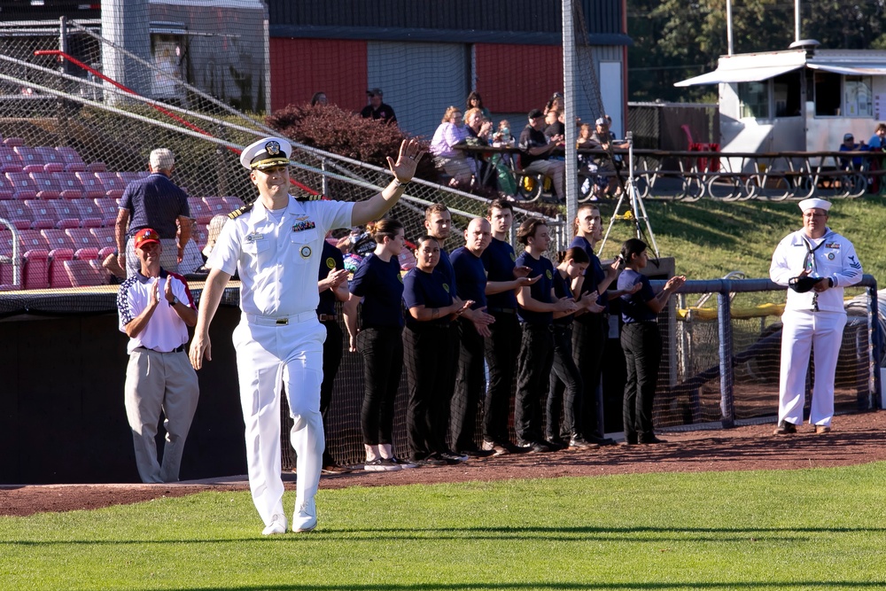Navy Talent Acquisition Group Portland conducts Oath of Enlistment before baseball game