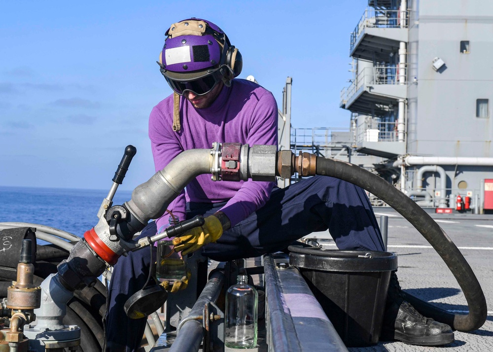 USS Hershel &quot;Woody&quot; Williams fuel testing