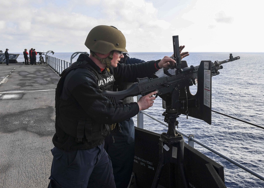 USS Hershel &quot;Woody&quot; Williams live fire gun exercise