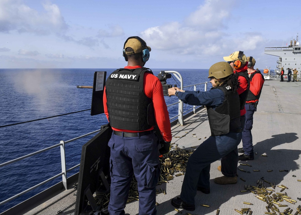 USS Hershel &quot;Woody&quot; Williams live fire gun exercise