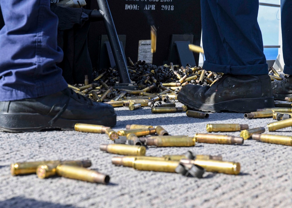 USS Hershel &quot;Woody&quot; Williams live fire gun exercise