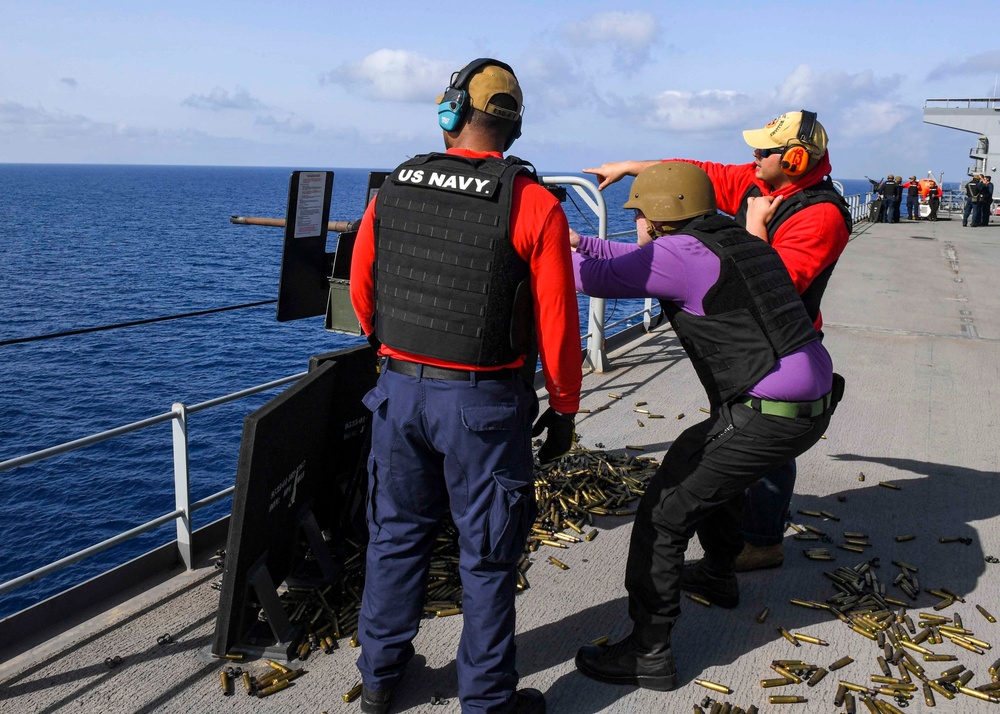 USS Hershel &quot;Woody&quot; Williams live fire gun exercise