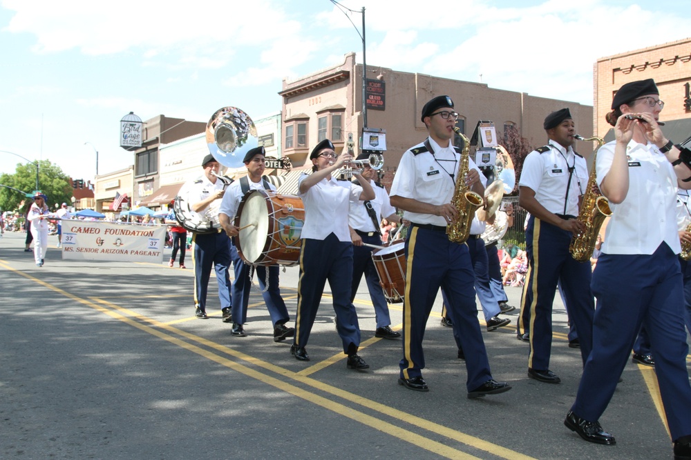 108th Army Band Marches in the Prescott Rodeo Days Parade