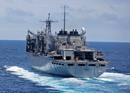 USS SAN ANTONIO Receives Replenishment-At-Sea